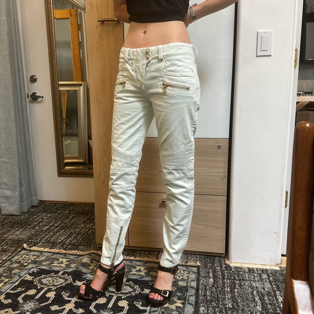 Balmain Moto Jeans EU38
